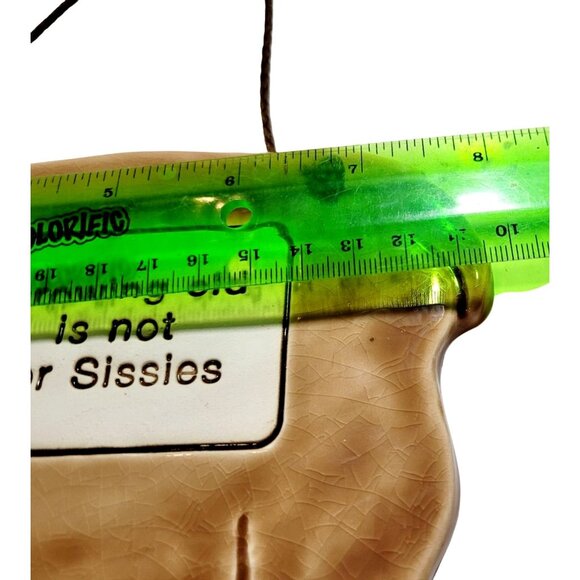 Smokey Mountain Pottery Dog Wall Hanging "Growing Old Is Not For Sissies" 1993 C - Picture 6 of 8